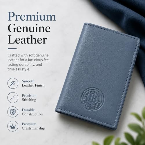 Image of LB LEATHERBOSS Slim Thin Leather Credit Card Triple ID Window Mini Wallet Bifold Driver License Safe (Gray)