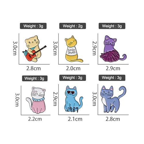 Image of Cute Enamel Pins for Backpacks - Cartoon Lapel Pins - Purple Cat Anime brooch pins for Women Charming