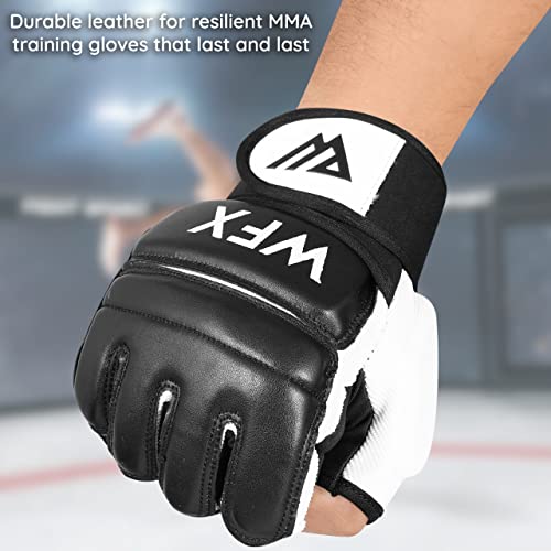 WFX Punch Bag Boxing Gloves Karate Mitts MMA Body Combat Taekwondo Training Martial Art Fighting Grappling Muay Thai (M, Black)