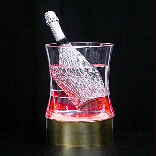 Secchiello per ghiaccio luminoso in acrilico per champagne e vino, elegante refrigeratore per bar, discoteche, feste private e ristoranti, perfetto per intrattenere (bianco)