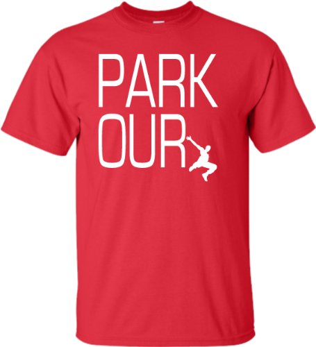 YL 14-16 Red Youth Parkour Logo T-Shirt