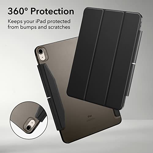 ESR for iPad Air 11 inch Case M3/M2 (2025/2024), iPad Air 7th/6th/5th/4th Generation Cover Case 2022/2020, Smart Trifold Stand with Clasp, Support Pencil Pro/USB-C Charging, Ascend Series, Black