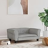 vidaXL Hundebett, Hundekissen mit weicher Polsterung, Hundesofa Hundecouch für kleine Hunde Haustiere, Haustierbett Katzenbett, Hellgrau Samt