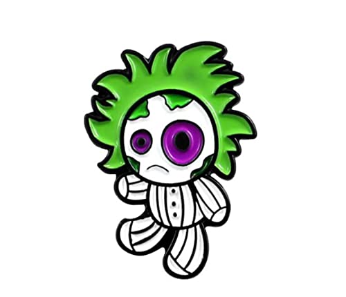 Image of Purple Eye Witches Green Hair Magician Muppet Brooch Badges Enamel Pin Fashion Jewelry Accessories