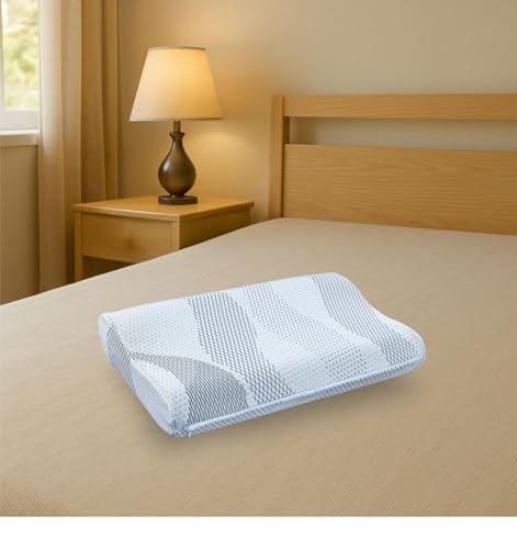 Image of peps Komffy Memory Foam Contour Pillow - Moulded, Orthopedic Neck Support | Small Size (20 x 12 x 3.5-4.5 Inch)