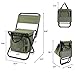 LEADALLWAY Fishing Chair with Cooler Bag Foldable Compact Fishing Stool,Green