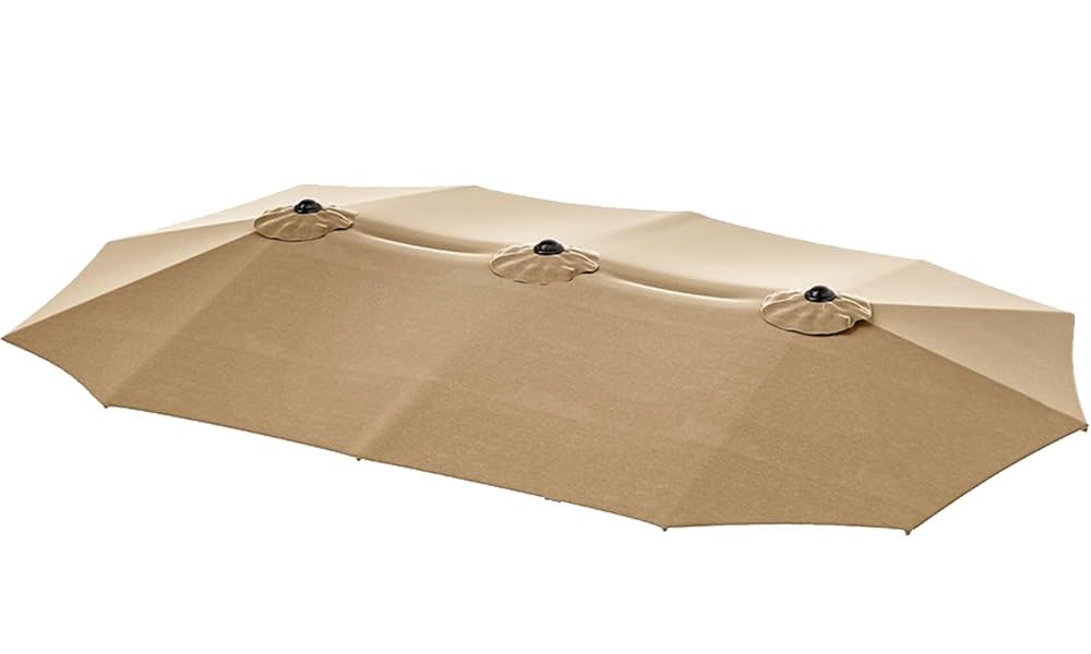 Toile de rechange parasol double rectangulaire 4.5x2.7m en tissu robuste 180 g/m²