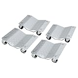 Set of (4) 3" Auto Dolly Wheel Tire 12"x16" Skate Castor Silver Auto Car Bearing