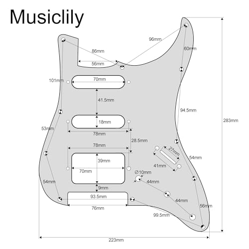 Musiclily HSS 11 Hole Guitar Strat Pickguard for Fender USA/Mexican Made Standard Stratocaster Modern Style,3Ply Cream - Image 2