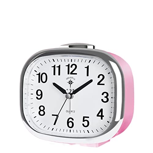 sveglie Sveglia analogica silenziosa da 4,9 pollici senza ticchettio, con luce notturna, snooze, sveglia super silenziosa alimentata a batteria, sveglia da tavolo sveglia da comodino(Pink)