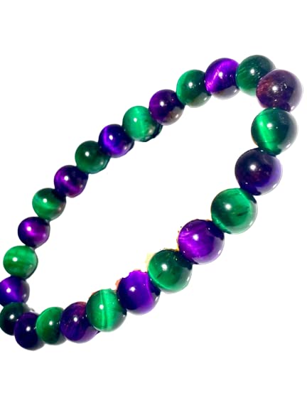 Bracelet œil de tigre vert, fini les bijoux rigides avec cet élastique poli