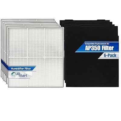6-Pack 8171434K Filter Set for Whirlpool AP350 Replacement Filter - Compatible with Whirlpool Whispure AP 350 Air Purifier HEPA Filters with Carbon Foam Pre-Filter Prefilters