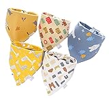 Bethany Home よだれかけ 5枚入り 三角スタイ バンダナ ベビー用 よだれ 食事用 柔らかい 吸水性よい 綿100% 女の子 男の子 男女兼用 サイズ調整可能 可愛い 防水 出産お祝い 出産準備 (style9)