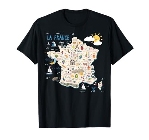 France Map Europe Paris Tour Eiffel French Vacation...