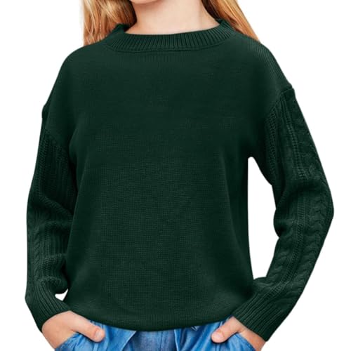 Girls' Warm Knitted Top Round Neck Knitted Sleeves Soft Fabric Autumn/Winter Sweater4