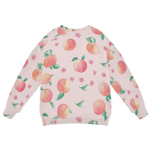 JUNZAN Fruits Peach Leaves Kids Boys Pullover Hoodie Fleece Hoodies for Girls Sports 4T2
