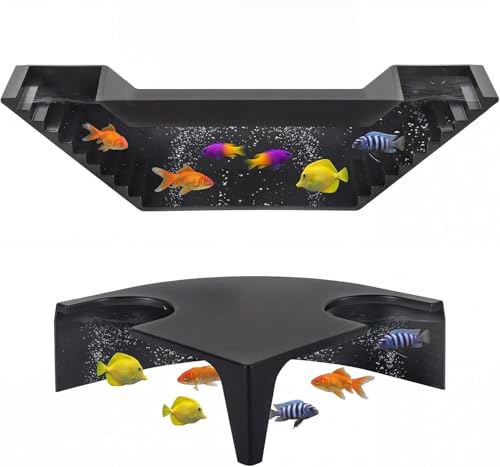 Eulihent Dwitkul 2 pièces Tunnel Aquarium, Tunnel Souterrain pour Aquarium-Cachettes 360° 2 Entrées (12.8cm et 21cm) Souterrain Cachette pour Poissons/Crevettes.