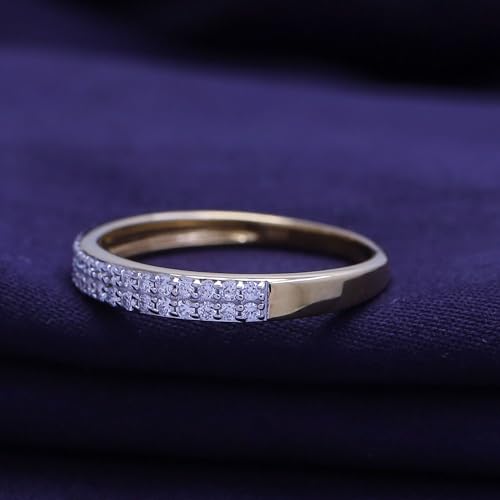 1/4ctw Double Row Band Ring, Lab Grown Diamond Wedding Band Ring For Women In 14k Gold Over 925 Sterling Silver Jewelry Gifts For Her (0.25 Ctw)3