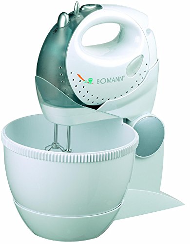 Bomann CB 336 Batidora mezcladora y amasadora, 250 W, Plástico, 5 Velocidades, Blanco