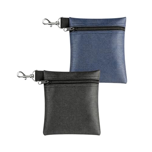 JJecfc Golf Tee Pouch Bag, 6.5 X 5.5 Inch, 2 Pack Zipper Pocket Storage