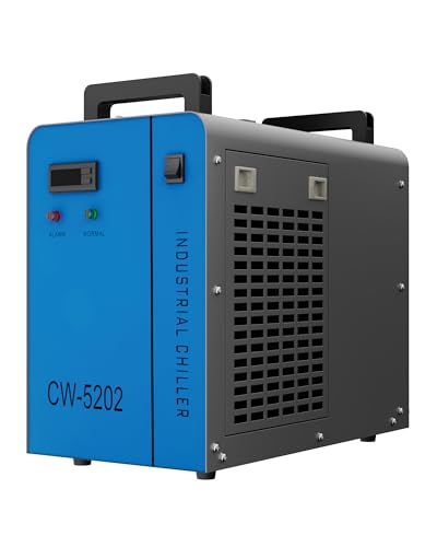 OMTech 6L Dual Industrial Water Chiller 0.9hp 3.2gpm 2 Inlets & Outlets Powerful Water Cooling System CW-5202 Water Cooler to Chill Two 60W 70W 80W 90W 100W 120W 150W CO2 Laser Engraving Machines