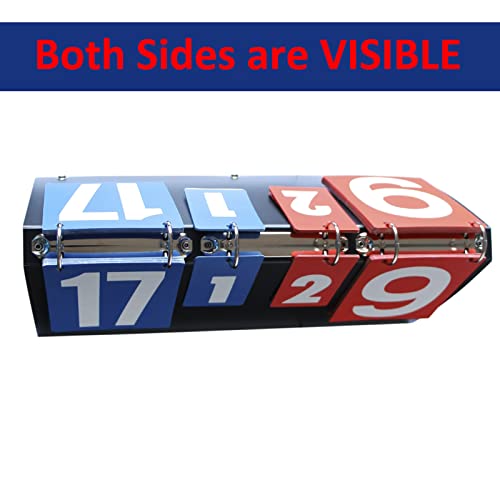 Tablero de marcador TOPTIE para baloncesto y fútbol, tablero de puntuación con tarjetas numéricas de doble cara y sistema de volteo para seguimiento de puntos y sets miniatura 5