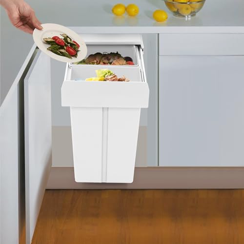 Caneca de basura doble extraible para gabinete 30 litros miniatura 6