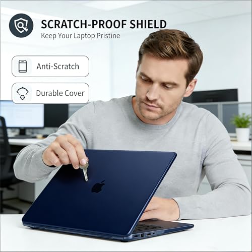 Se7enline for MacBook Neo Case 13 Inch 2026 with A18 Pro Chip Model A3404, Blue Hard Shell with Keyboard Cover, Lightweight Scratch & Fingerprint Resistant 100% Match Official Color, Matte Indigo — view 4