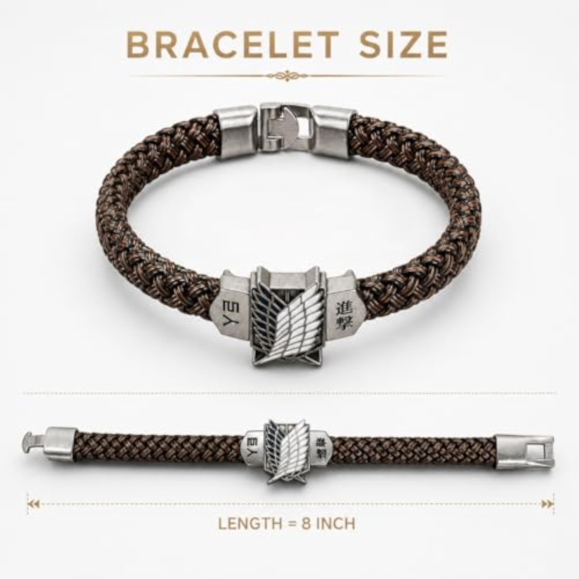 Anime-Inspired Faux Leather & Alloy Wristband Bracelet