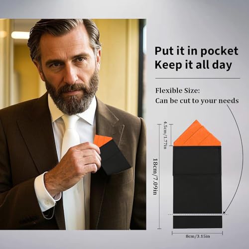 Image of Mens Pre-Folded Pocket Squares on Card Pocket Handkerchief for Suit Accessories