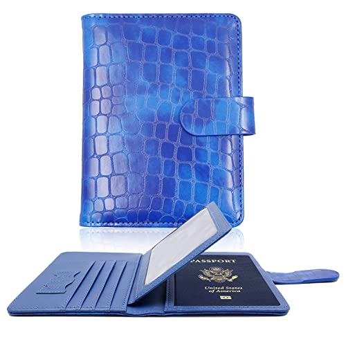 Image of Melsbrinna Rfid Passport Holder for Travel women /Men, Cute Passport Wallet Rfid Blocking Card Slots, Rfid Passport Cover /CaseTravel Wallet, Passport Book Holder, Blue3, Cute