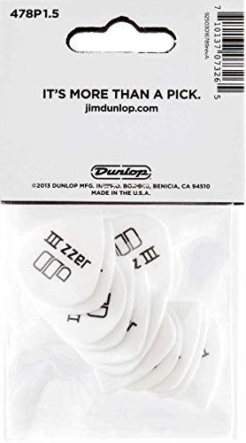 Dunlop 478 TORTEX White JAZZ III Picks (12-Pack) 1.50 mm - Les Beatles, Paul McCartney, John Lennon, RIngo Starr, George Harrison Dunlop 478 TORTEX White JAZZ III Picks (12-Pack) 1.50 mm – Image 6