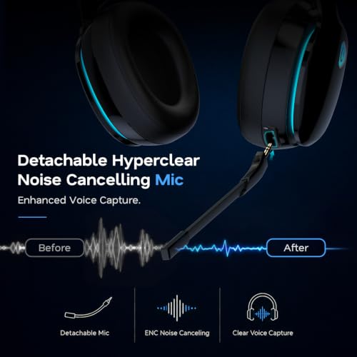 Image of AOC 2.4GHz Wireless Gaming Headset for PS5, PS4, PC, Switch, 45Hr, Black