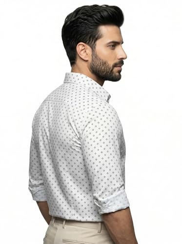 Image of Amazon Brand - INKAST Men's Printed Cotton Shirt | Full Sleeve | Regular Fit | Comfortable Formal Stylish Shirt for Men | Man Shirts for Professional Look