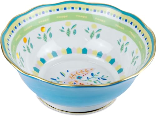 Baci Milano Insalatiera in porcellana linea Mamma Mia decoro azzurro diam26cm h11cm