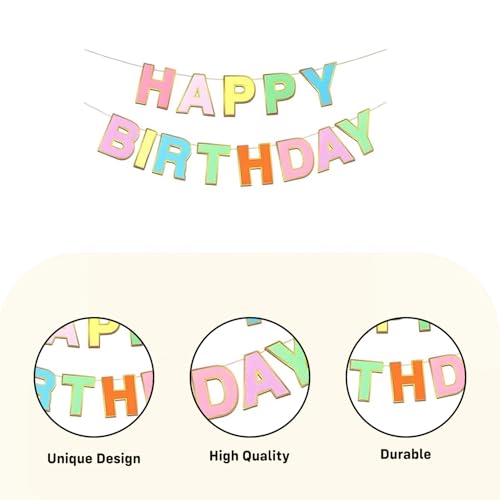 Image of Party Propz Rainbow Birthday Decoration Kit - 83 Pcs Birthday Decoration Items with Rainbow Cake Toppers, Foil Balloons, Balloons for Decoration, Crepe Paper and Jumbo Birthday Banner (Latex, Foil)