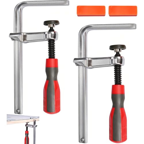ANVINKU 2PCS F Clamps 160mm X 60mm Clamps for Woodwork Depth Screw Woodworking Clamp Wood Clamp Quick Grip for Metalworker Carpenters Hobbyist