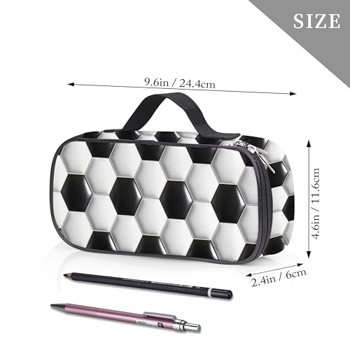 YAGEDOVIU Soccer Pen Holder Case Brush Pot Stationery Multifunction Pen Container Large Capacity Storage Pouch with Zipper Birthday Gifts Pen Box for Women Men by YAGEDOVIU - Used condition - Image 2