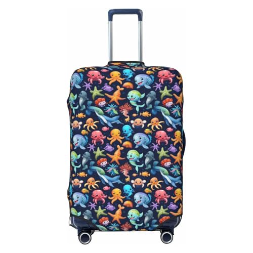 Housse de valise extensible motif marin XL pour repérer son bagage au tapis