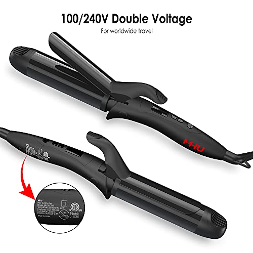 image for MHD Dual Voltage 1.25 Inch Clipped Curling Iron Tourmaline Ceramic Coa