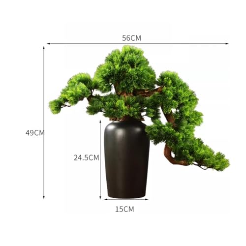 Bonsái artificial pino pequeño para decorar interiores oscuros sin necesidad de riego 3