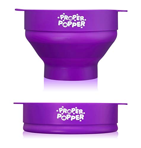 Image of The Original Proper Popper Microwave Popcorn Popper, Silicone Popcorn Maker, Collapsible Bowl BPA Free & Dishwasher Safe - (Purple)