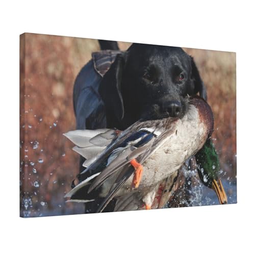 Toile murale canard chasseur pour réveiller un mur blanc triste de salon ou chambre