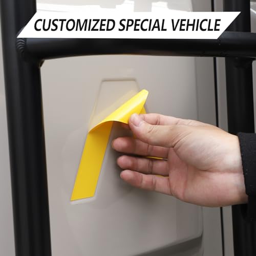 Image of Car Trunk Door Inverted Letter A Sticker Compatible with Ineos Grenadier 2020-2024 Trunk Door Decorative Stickers Tailgate Side V-Shaped Stickers Accessories (Yellow)