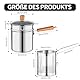 Frittiertopf, 3L Frittiertopf mit Sieb, Frittierkorb, Topfdeckel, Dampfgarer, Lebensmittelclip, 304 Edelstahl Ölfiltertopf, Höhere Topfkante, Frittiertopf mit Ausgießer, Multifunktionale Fritteuse