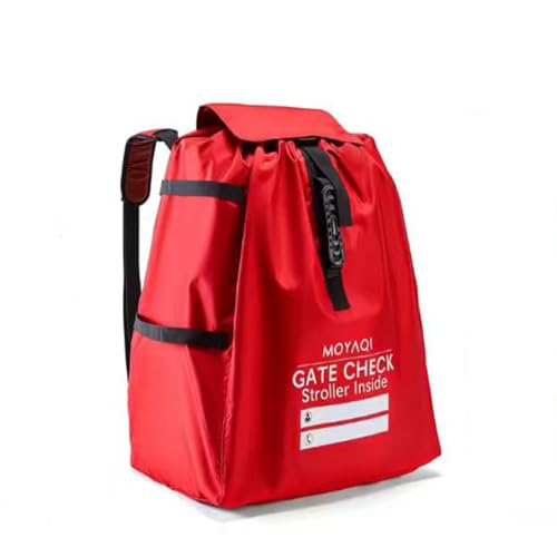 Image of MOYAQI Stroller Travel Bag for Airplane, Gate Check Bag Backpack with Durable Nylon,Adjustable Carry Straps,Infant Carriers & Booster Seats (Red)