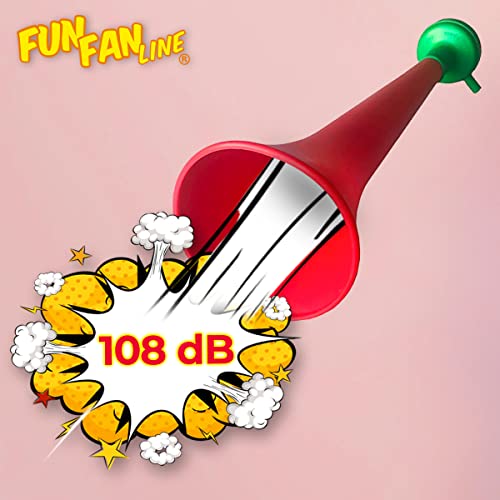FUN FAN LINE - Pack x3 Plastic Trumpets/Vuvuzela stadium horn for soccer and sports events. Soccer fan trumpet. Noisy air horn for cheerleading and animation. (Portugal) - Image 3