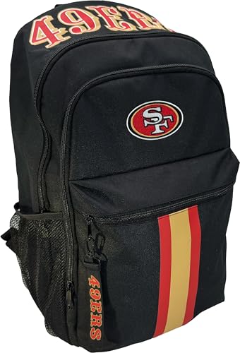 Image of NFL San Francisco 49ers Backpack - Triple Stripe Wordmark Design with Keychain
