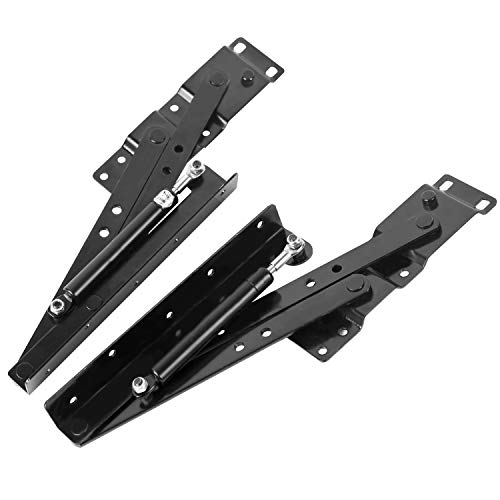Keileoho 2 Pcs Lift Up Top Hinge Spring Folding Stand Rack Bracket Tea Coffee Table Hinge Mechanism Furniture Hardware Lifting Rack Shelf 9.52 Inch, Gas Hydraulic #TOP1