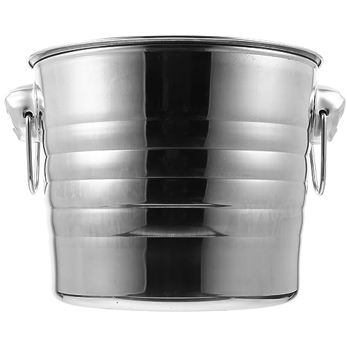 KOCKSHION Secchiello Portaghiaccio Acciaio Inossidabile con Maniglia per Feste Bar e Ristoranti Contenitore Ghiaccio Resistente e Stabile per Vino e